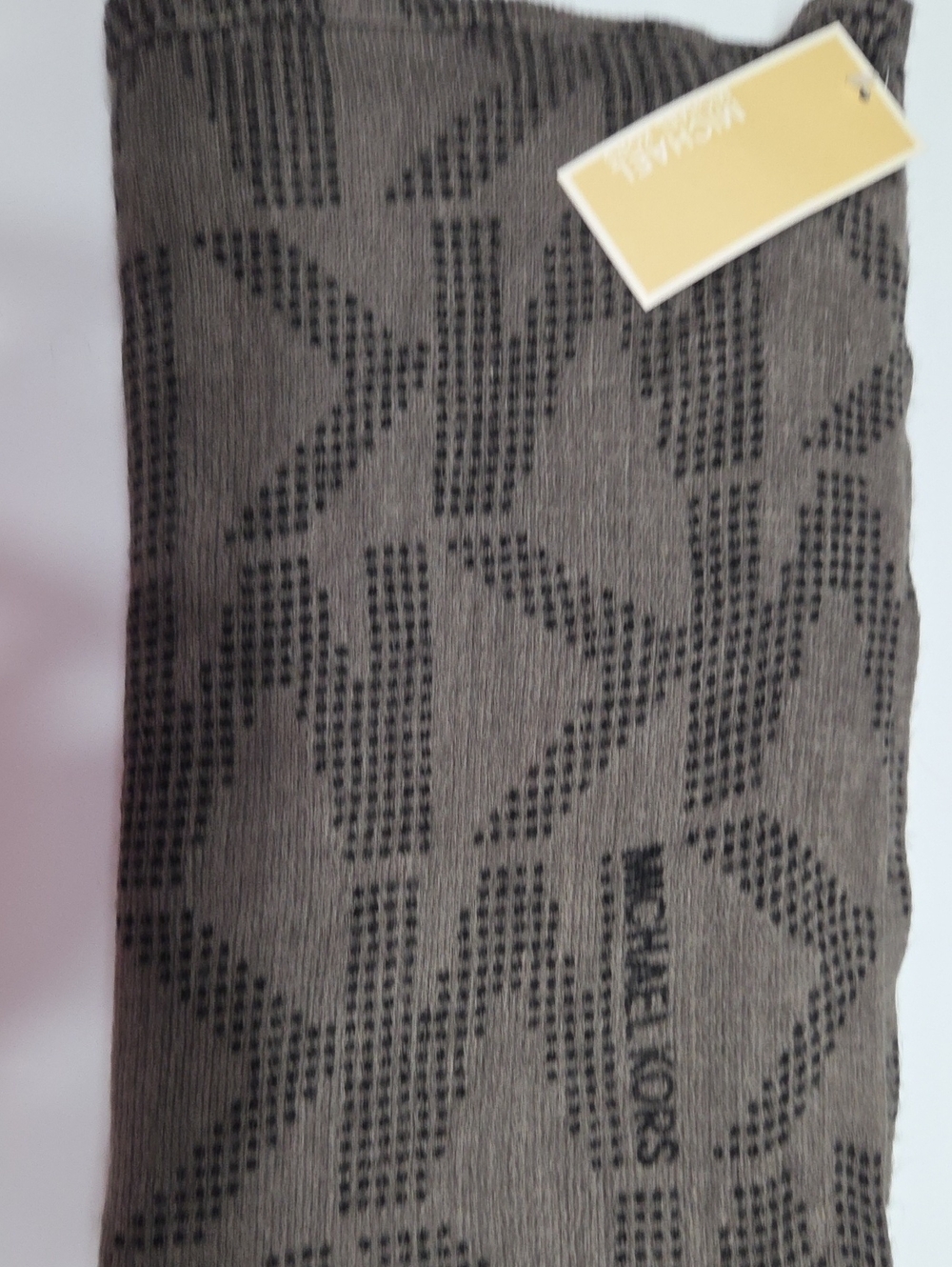 Michael Kors Men's/Women's Two-Tone Gray Logo Knit Scarf